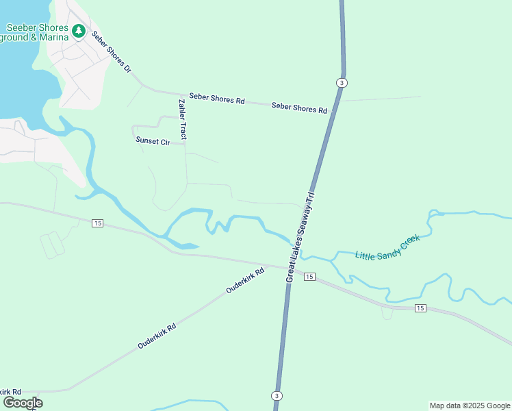 map of restaurants, bars, coffee shops, grocery stores, and more near 35 Koster Drive in Sandy Creek