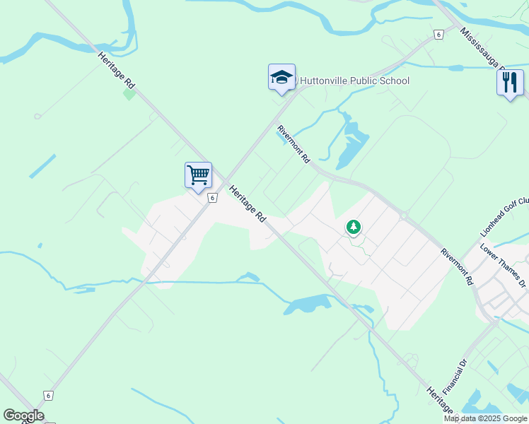 map of restaurants, bars, coffee shops, grocery stores, and more near 8917 Heritage Road in Brampton