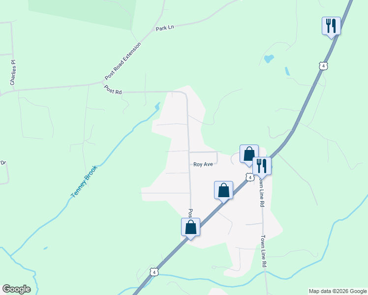 map of restaurants, bars, coffee shops, grocery stores, and more near 413 Post Road in Rutland
