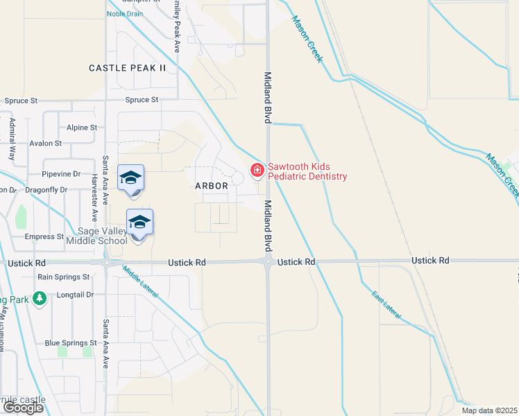 map of restaurants, bars, coffee shops, grocery stores, and more near 18165 Midland Boulevard in Nampa