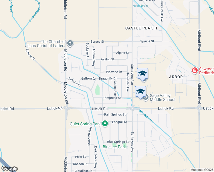 map of restaurants, bars, coffee shops, grocery stores, and more near 18169 Spicebush Avenue in Nampa