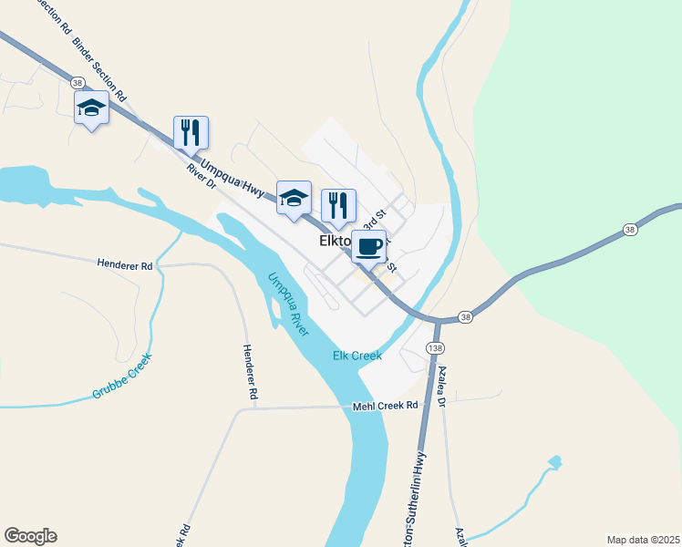 map of restaurants, bars, coffee shops, grocery stores, and more near 217 3rd Street in Elkton