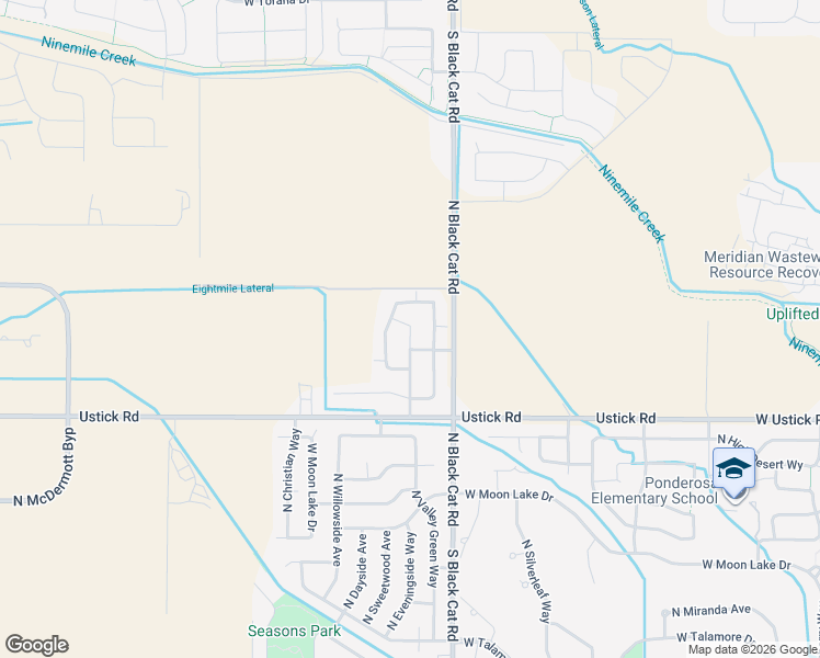 map of restaurants, bars, coffee shops, grocery stores, and more near 4623 North Elmstone Avenue in Meridian