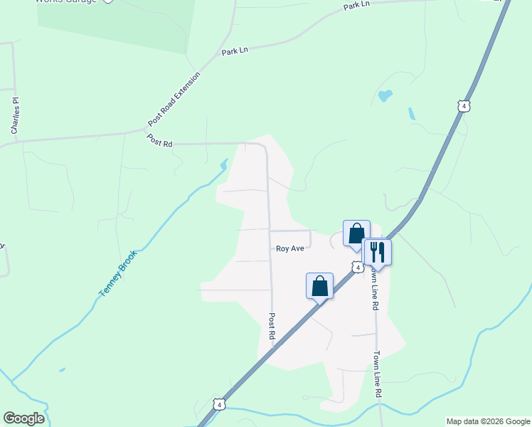 map of restaurants, bars, coffee shops, grocery stores, and more near 413 Post Road in Rutland