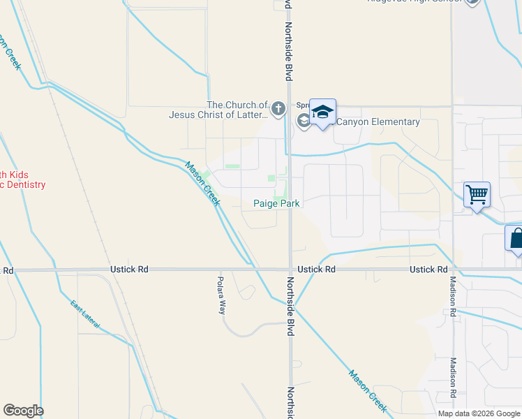 map of restaurants, bars, coffee shops, grocery stores, and more near 18189 Northside Boulevard in Nampa