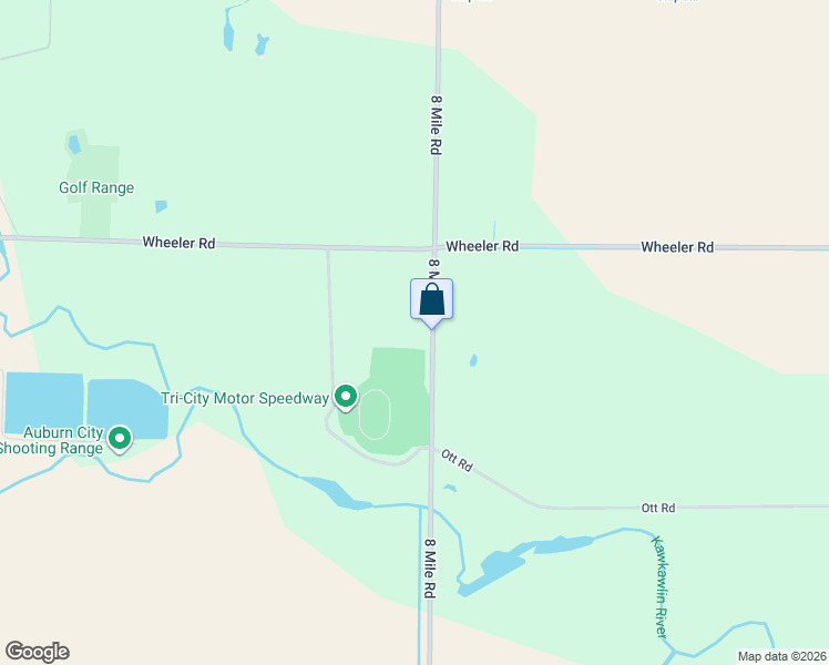map of restaurants, bars, coffee shops, grocery stores, and more near 3576 8 Mile Road in Auburn
