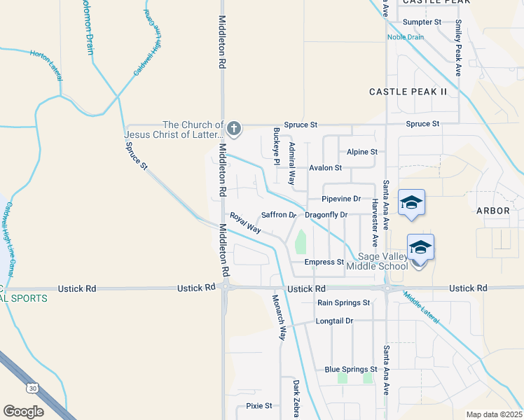 map of restaurants, bars, coffee shops, grocery stores, and more near 10876 Saffron Drive in Nampa