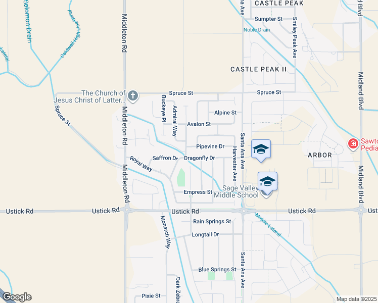 map of restaurants, bars, coffee shops, grocery stores, and more near 18269 Viceroy Avenue in Nampa