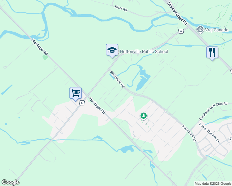 map of restaurants, bars, coffee shops, grocery stores, and more near 18 Gladmary Drive in Brampton
