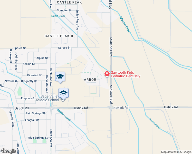 map of restaurants, bars, coffee shops, grocery stores, and more near 18165 Midland Boulevard in Nampa