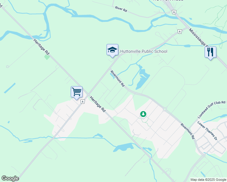 map of restaurants, bars, coffee shops, grocery stores, and more near 8911 Heritage Road in Brampton