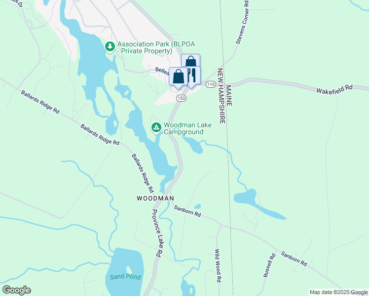 map of restaurants, bars, coffee shops, grocery stores, and more near 3230 Province Lake Road in Wakefield