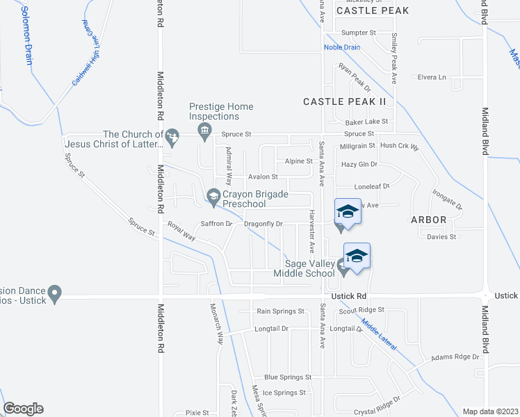 map of restaurants, bars, coffee shops, grocery stores, and more near 10674 Pipevine Drive in Nampa