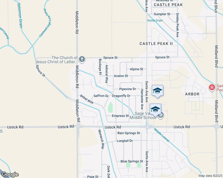 map of restaurants, bars, coffee shops, grocery stores, and more near 18269 Viceroy Avenue in Nampa