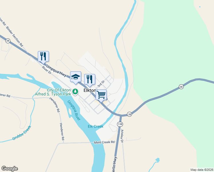 map of restaurants, bars, coffee shops, grocery stores, and more near 532 2nd Street in Elkton