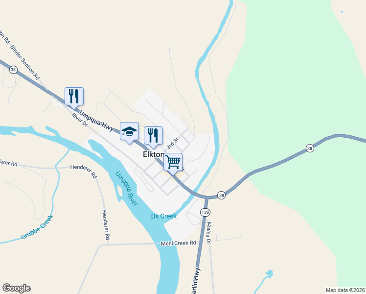 map of restaurants, bars, coffee shops, grocery stores, and more near 532 2nd Street in Elkton