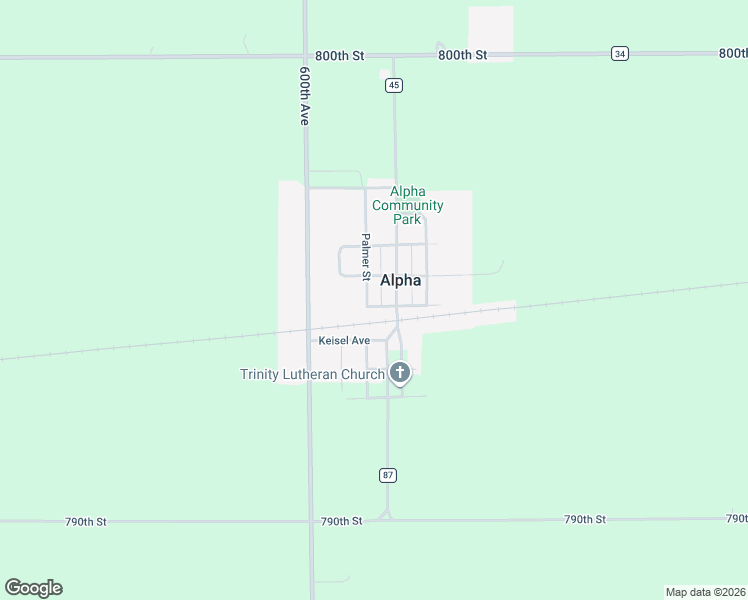 map of restaurants, bars, coffee shops, grocery stores, and more near 140 Railroad Avenue in Alpha
