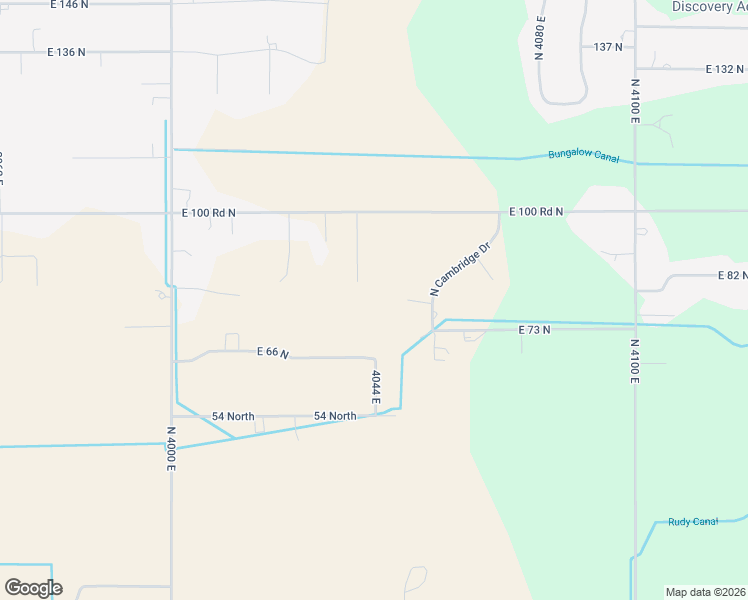 map of restaurants, bars, coffee shops, grocery stores, and more near 4042 East 100 Road North in Rigby