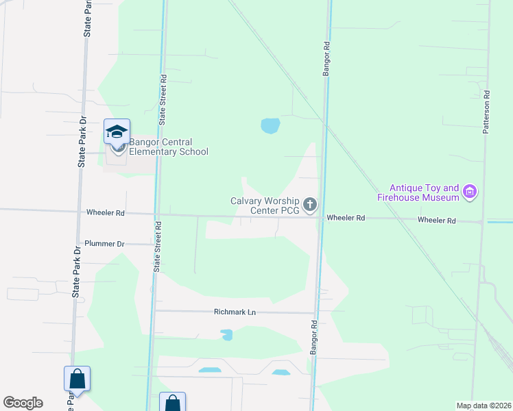 map of restaurants, bars, coffee shops, grocery stores, and more near 4140 Wheeler Road in Bay City