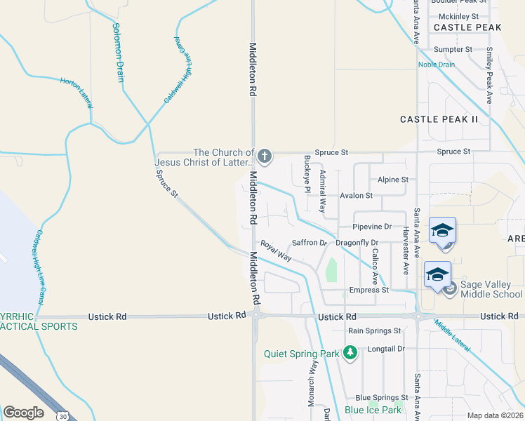 map of restaurants, bars, coffee shops, grocery stores, and more near 10973 Quail Cove Court in Nampa