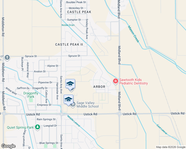 map of restaurants, bars, coffee shops, grocery stores, and more near 18439 Midland Boulevard in Nampa