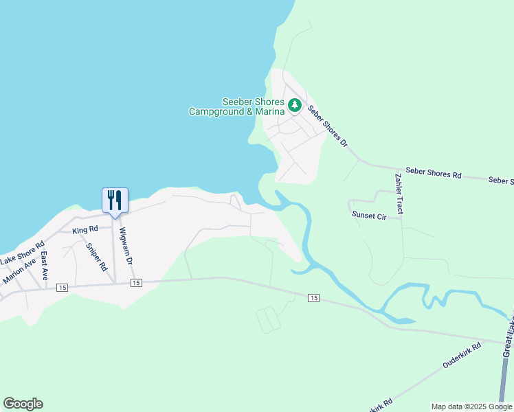 map of restaurants, bars, coffee shops, grocery stores, and more near 7 Kiblin Shores Avenue in Oswego County