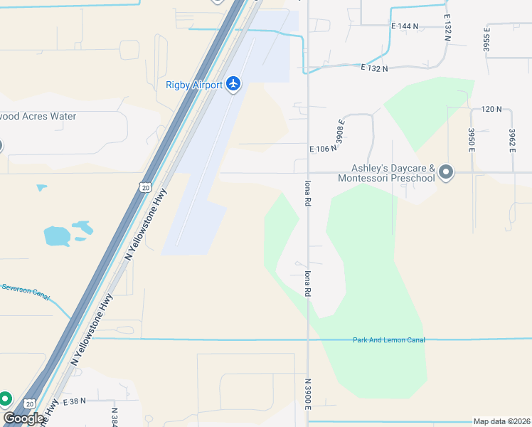 map of restaurants, bars, coffee shops, grocery stores, and more near 89 North 3900 East in Rigby