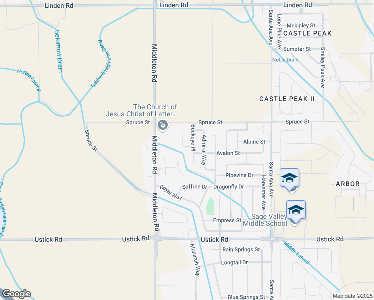 map of restaurants, bars, coffee shops, grocery stores, and more near 10865 Avalon Street in Nampa