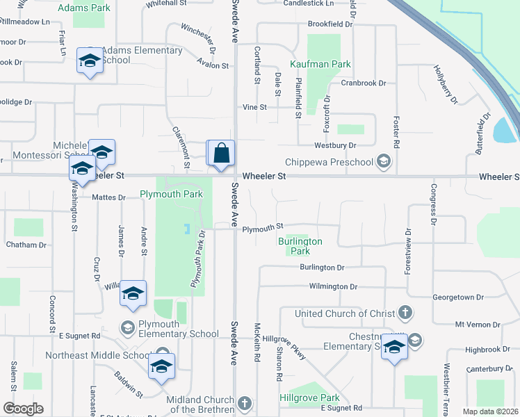 map of restaurants, bars, coffee shops, grocery stores, and more near 4604 Autumn Ridge Circle North in Midland
