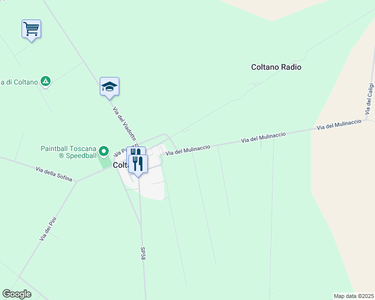 map of restaurants, bars, coffee shops, grocery stores, and more near 1 Via del Mulinaccio in Pisa