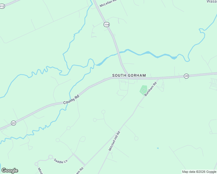 map of restaurants, bars, coffee shops, grocery stores, and more near 94 County Road in Gorham
