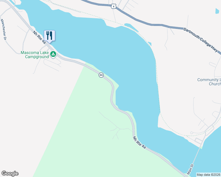 map of restaurants, bars, coffee shops, grocery stores, and more near 60 Nh Route 4a in Lebanon