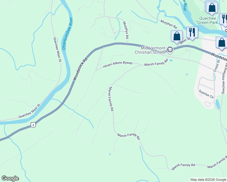 map of restaurants, bars, coffee shops, grocery stores, and more near 512 Marsh Family Road in Hartford