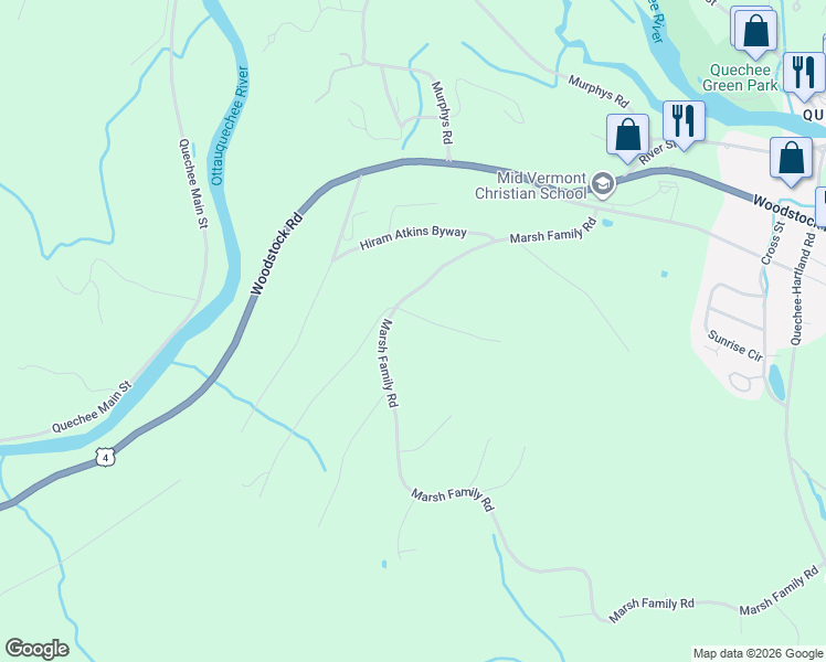 map of restaurants, bars, coffee shops, grocery stores, and more near 512 Marsh Family Road in Hartford
