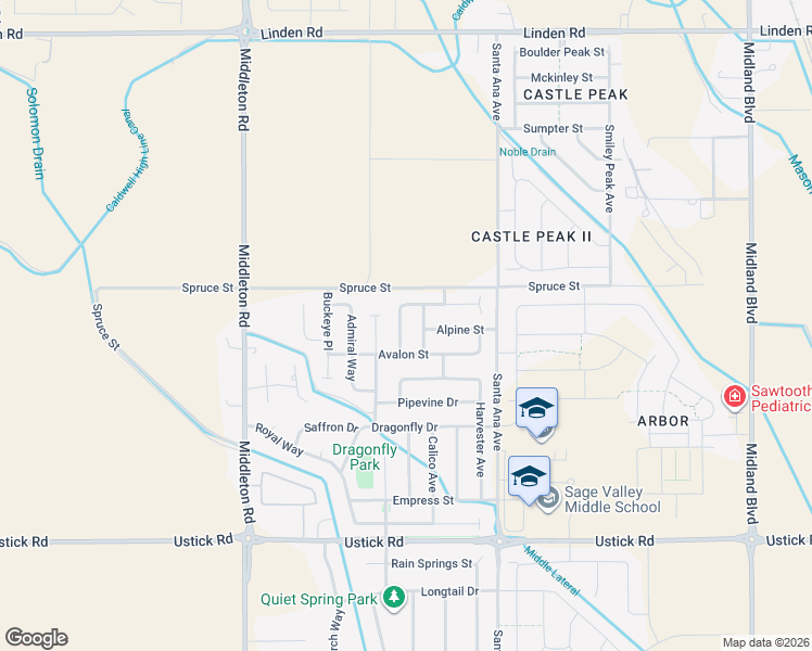 map of restaurants, bars, coffee shops, grocery stores, and more near 18376 Spicebush Avenue in Nampa
