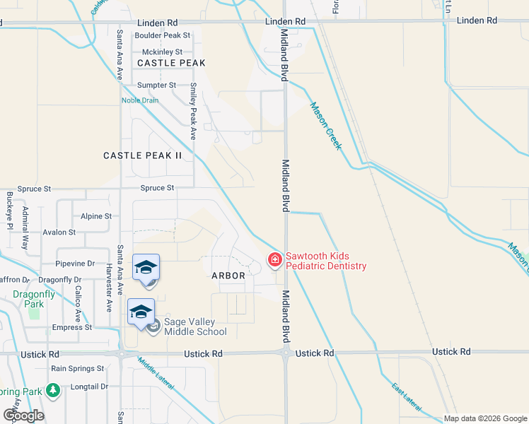 map of restaurants, bars, coffee shops, grocery stores, and more near 18439 Midland Boulevard in Nampa