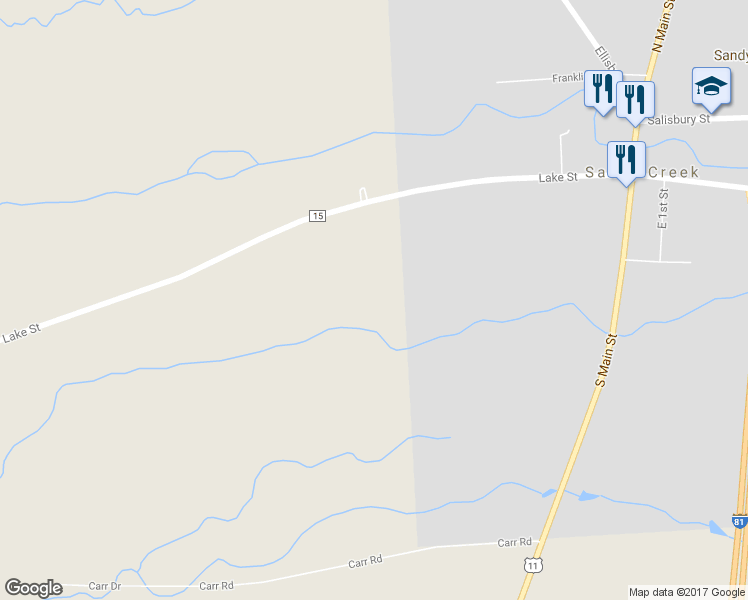map of restaurants, bars, coffee shops, grocery stores, and more near 2195 County Route 15 in Sandy Creek