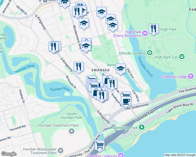 map of restaurants, bars, coffee shops, grocery stores, and more near 33 Ormskirk Court in Toronto