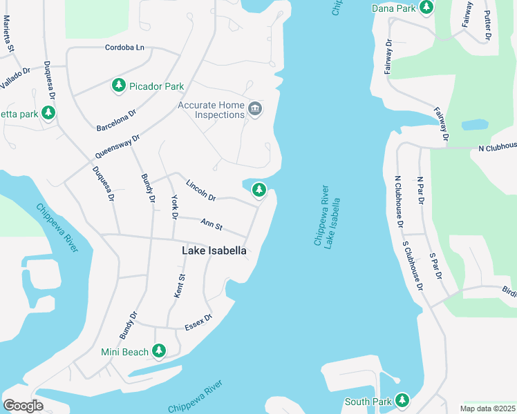 map of restaurants, bars, coffee shops, grocery stores, and more near 42 Duquesa Drive in Lake Isabella