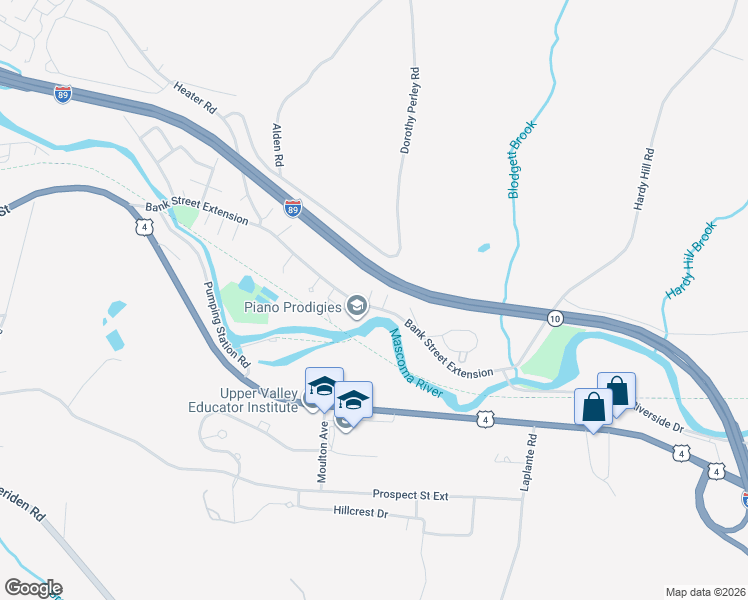 map of restaurants, bars, coffee shops, grocery stores, and more near 3 Colby Avenue in Lebanon