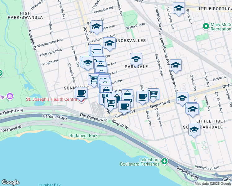 map of restaurants, bars, coffee shops, grocery stores, and more near 117 Marion Street in Toronto