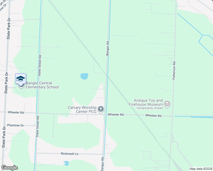 map of restaurants, bars, coffee shops, grocery stores, and more near 3392 Bangor Road in Bay City