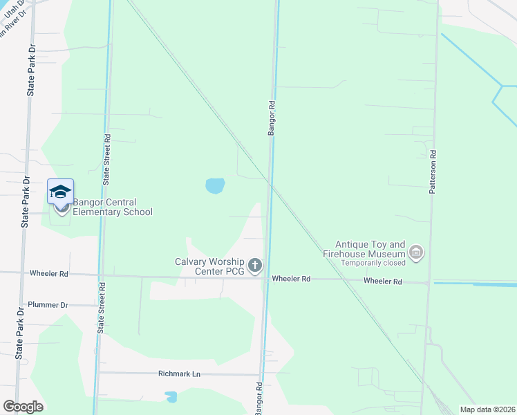 map of restaurants, bars, coffee shops, grocery stores, and more near 3392 Bangor Road in Bay City