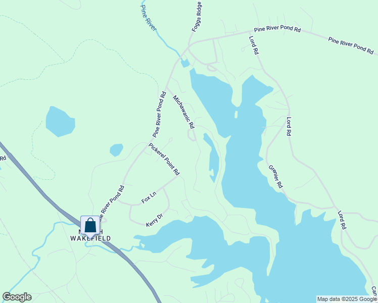 map of restaurants, bars, coffee shops, grocery stores, and more near 238 Michawanic Road in Wakefield