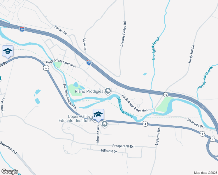 map of restaurants, bars, coffee shops, grocery stores, and more near 3 Colby Avenue in Lebanon