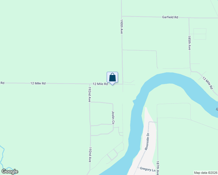 map of restaurants, bars, coffee shops, grocery stores, and more near 19101 12 Mile Road in Big Rapids