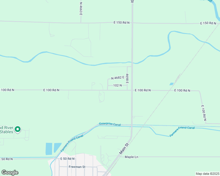 map of restaurants, bars, coffee shops, grocery stores, and more near 4684 East 102 North in Rigby