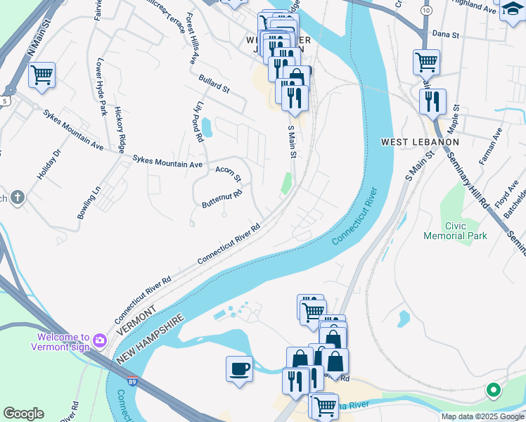 map of restaurants, bars, coffee shops, grocery stores, and more near 533 South Main Street in Hartford