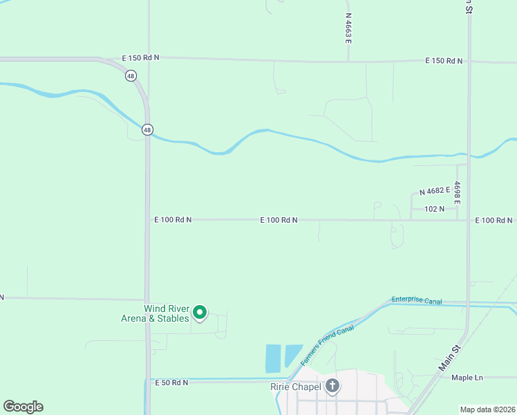 map of restaurants, bars, coffee shops, grocery stores, and more near 4633 East 100 North in Rigby