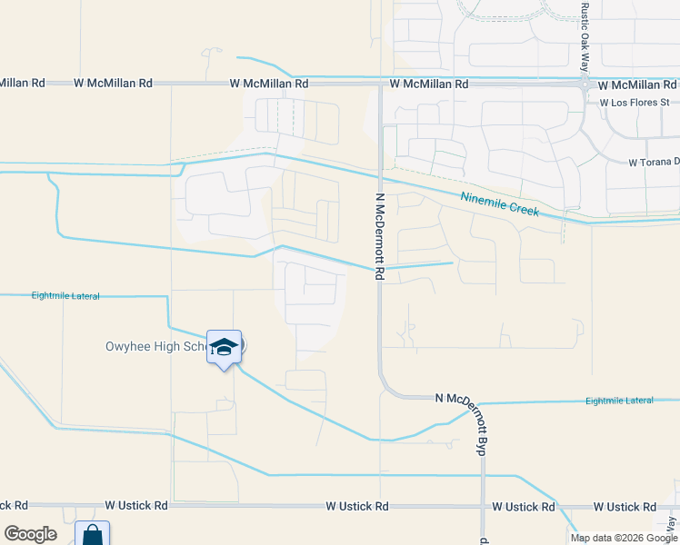 map of restaurants, bars, coffee shops, grocery stores, and more near 4005 North McDermott Road in Meridian